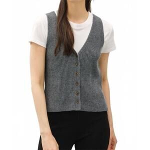 NEW BE COOL wool blend sweater vest in charcoal - hoc winter